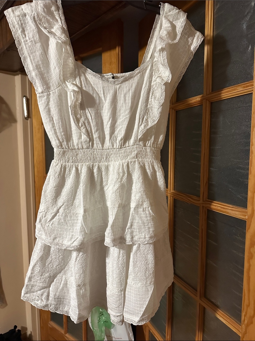White Ruffle Tiered Summer Dress from American eagle